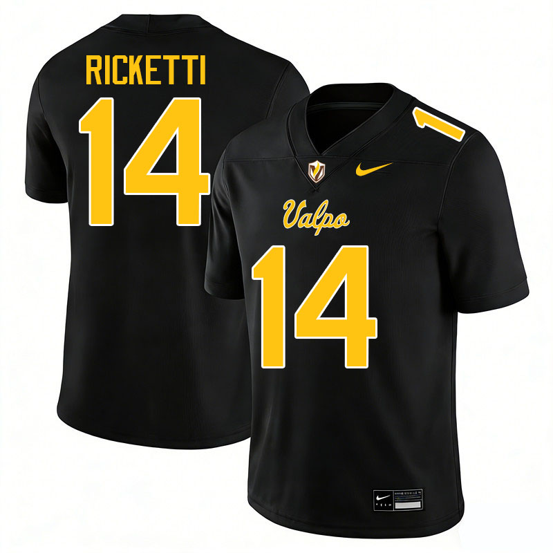 Valparaiso Beacons #14 Ryan Ricketti College Football Jerseys,Uniforms-Black